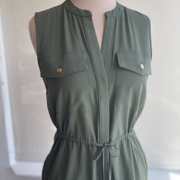XOXO Olive Green Knee-Length Sleeveless Dress, Size S EUC - Picture 2 of 9